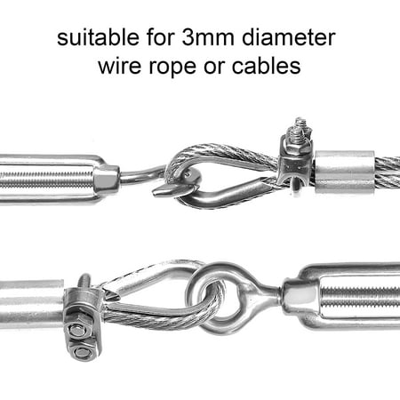 Wire Rope Ties, 12pcs M3 Stainless Steel Beaded Cable Ties, U Bolt Clip ...