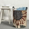 thumbnail image 6 of Fotbe USA Sunflower Flag Pattern Laundry Basket with Handles, Waterproof Large Laundry Hamper, Wash Bag for Corner Dorm, Rolling Laundry Basket with Handles-Small, 6 of 6