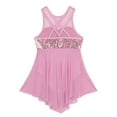 thumbnail image 2 of iiniim Kids Girls Sequins Lyrical Dance Skirt Sweetheart Criss-Cross Back Irregular Ballroom Dress Pink 8, 2 of 7