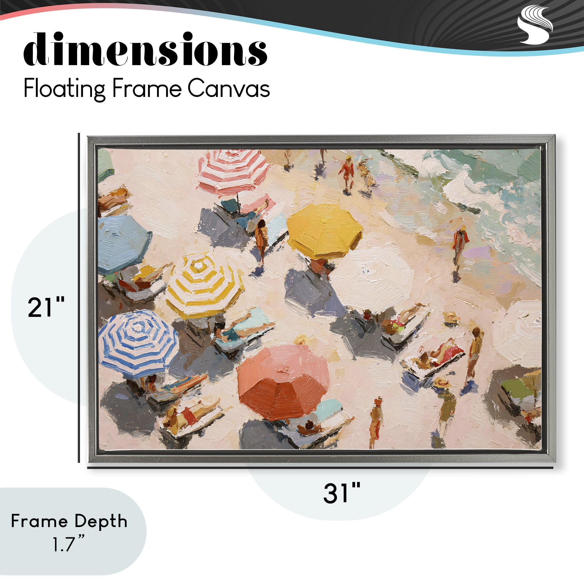 Stupell Industries Summer Beach Fun Expression Gray Framed Floater Canvas Wall Art, design by Jacky Ngan