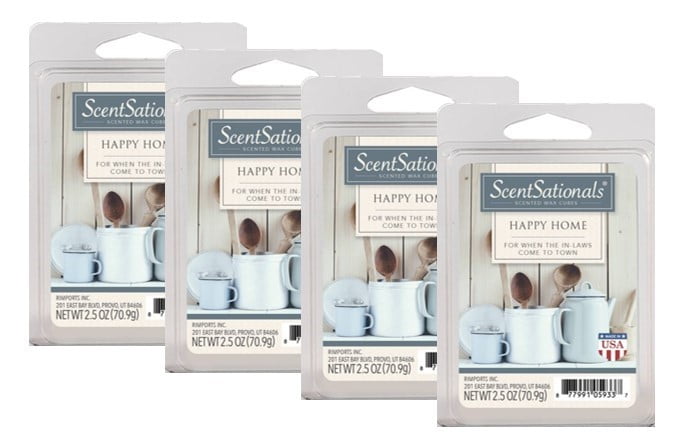 ScentSationals 2.5 oz Happy Home Scented Wax Melts, 4-Pack