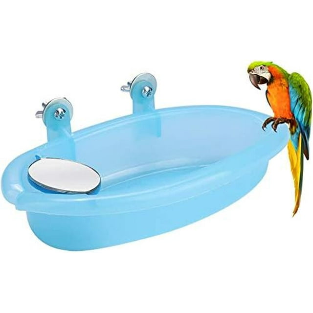 Bird Bath Box for Various Parrot Birds, Portable Parrot Hanging Bathroom Encourages Cleaning, Translucent Plastic Construction for Close Monitoring, Durable and Non-Toxic Design