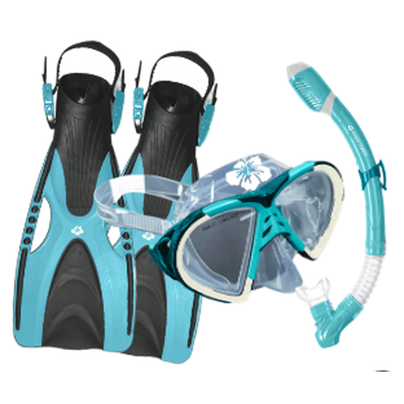 Hawaii Divers Leilani Snorkel Set – Turquoise (Adult L/XL)