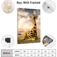 thumbnail image 2 of Canvas Wall Art Cozy Giraffe Canvas Print Artwork Cute Animal Wall Art Paintings Framed Ready to Hang for Living Room Dinning Room Bedroom Bathroom Home Decor 12x18inch, 2 of 6