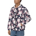 thumbnail image 3 of Uemuo Leaves Flower for Men's Fashion Full-zip Hoodies & Sweatshirts with Kangaroo Pocket, Zip-up Hooded Sweatshirt, Moisture Wicking & Breathable-Medium, 3 of 5