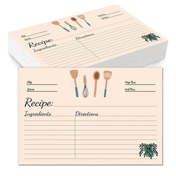 Tarjetas de Recetas 4 X 6 Pulgadas, Juego 100 en Cartulina Gruesa Doble Cara para Regalo Mamá, Hermana, Hija y