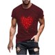 thumbnail image 1 of Camisetas de Manga Larga para Hombres, Camiseta de Manga Corta de Fitness de Impresión Del Día de San Valentín, Mezcla de Algodón Casual, 1 of 8