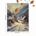 thumbnail image 3 of Qisvanset 12x16 Inch 2D Flat Framed Canvas Art, Vintage Winter Village Landscape Country Snow Scene Home Wall Decor, 3 of 5