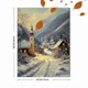 thumbnail image 3 of Qisvanset 12x16 Inch 2D Flat Framed Canvas Art, Vintage Winter Village Landscape Country Snow Scene Home Wall Decor, 3 of 5