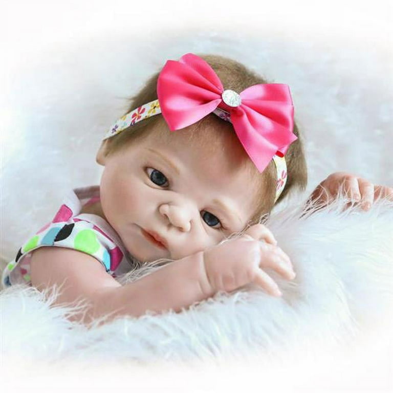 23'' Silicone Reborn Baby Doll Full Body Soft Vinyl Realistic Newborn Girl  Dolls