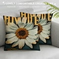 thumbnail image 3 of Spring Summer Daisy Flower Decorative Throw Pillow Covers Sunshine Floral Buffalo Plaid Check Stripes Cushion Case Decor, Farmhouse Decoration for Sofa Couch, 3 of 5