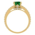 thumbnail image 4 of Solitaire with Accents Engagement Ring for Women - 1.465ct Simulated Emerald in 14K Yellow Gold Promise Ring, 4 of 6