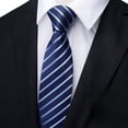 thumbnail image 3 of Hoppin Gee Men's Blue Stripe Zipper Necktie Boy zipper tie For Business Campus and Wedding Occasions, 3 of 6