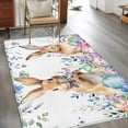 thumbnail image 3 of Bunny Easter Area Rug 4x6 Washable Rug Non Slip Spring Floral Eggs Eucalyptus Leaves Weeping Large Area Rug Indoor Floor Carpet for Entryway Bedroom Kitchen Living Room Home Office Dining Room, 3 of 7