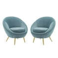 thumbnail image 2 of Modway Circuit Accent Chair Performance Velvet Set of 2 in Light Blue, 2 of 6
