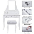 BEWISHOME Vanity Set with Mirror & Cushioned Stool Dressing Table