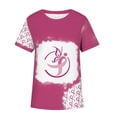 thumbnail image 5 of Blusa de manga corta con estampado de cuello redondo informal para mujer a la moda, Tops de verano Pompotops hkajfhjk457125, 5 of 5