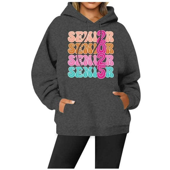 WILLBEST hoodie women Women's Casual Crew Neck Pocket 2025 Senior Season Hoodie  of hoodie