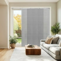Chicology Adjustable Sliding Panel Blinds. Skyrise Grey, 46"-86"W X 0"-96"H