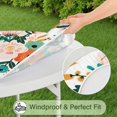 thumbnail image 4 of Floral Round Tablecloth with Elastic Edge, Fitted Water-Resistant Polyester Table Cover for Kitchen or Patio Use, Fits 44-52 Inch Tables, 4 of 5