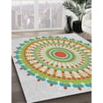 thumbnail image 3 of Ahgly Company Machine Washable Indoor Square Transitional Khaki Green Area Rugs, 7' Square, 3 of 7