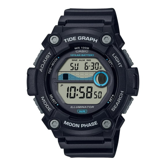 CASIO Analog WS-1300H-1AVEF, Black/White, strip