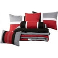 thumbnail image 5 of Chezmoi Collection 7-Piece Medallion Patchwork Comforter Set, Full, Red/Gray/Black, 5 of 5