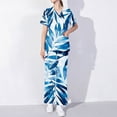 thumbnail image 2 of BiZtdJrK Womens Leaf Print Scrub Tops and Pants 2 Piece Outfits Casual V Neck Short Sleeve Tshirts Matching Wide Leg Trousers Nursing Uniform Sets Sale of The Day Prime Today Multicolor XL, 2 of 6