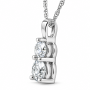 Pompeii 3/4CT TWo Stone Diamond Pendant 14K White Gold (H-I,I1-I2)