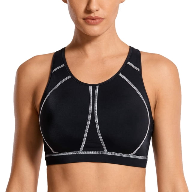 Sostén SYROKAN 38DD Talla Grande Acolchado con Espalda Deportiva Negro
