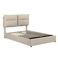 thumbnail image 4 of Kidkapers Beige Full Storage Bed - Lift-Up Modern Upholstered Frame with Hydraulic Storage, Heavy Duty Support, 4 of 5
