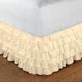 thumbnail image 2 of D.N.G. BEDDINGS 1 Piece Multi Ruffle Bed Skirt, 12 Inch Deep Pocket, 800 Thread Cotton 100% Egyptian Cotton, California King Size (72" x 84") Inch, Solid Ivory, 2 of 2