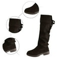 thumbnail image 5 of Women's High Knee Boots Round Toe Suede with Crinkled Back Lacing and Stacked Heel for Fashionable Comfortable Footwear Experience, 5 of 9