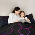 thumbnail image 4 of jejeloiu Colorful Hexagon Honeycomb 7-Piece Twin Bedding Sets,Modern Abstract Geometric Bedding Comforter Set,Multicolor Ombre Sheet Sets For Men Women,Ultra Soft Home Decor Reversible, 4 of 8
