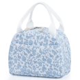 thumbnail image 1 of Bolsa térmica TESAFNG para almuerzo de pana azul con flores, 1 of 6