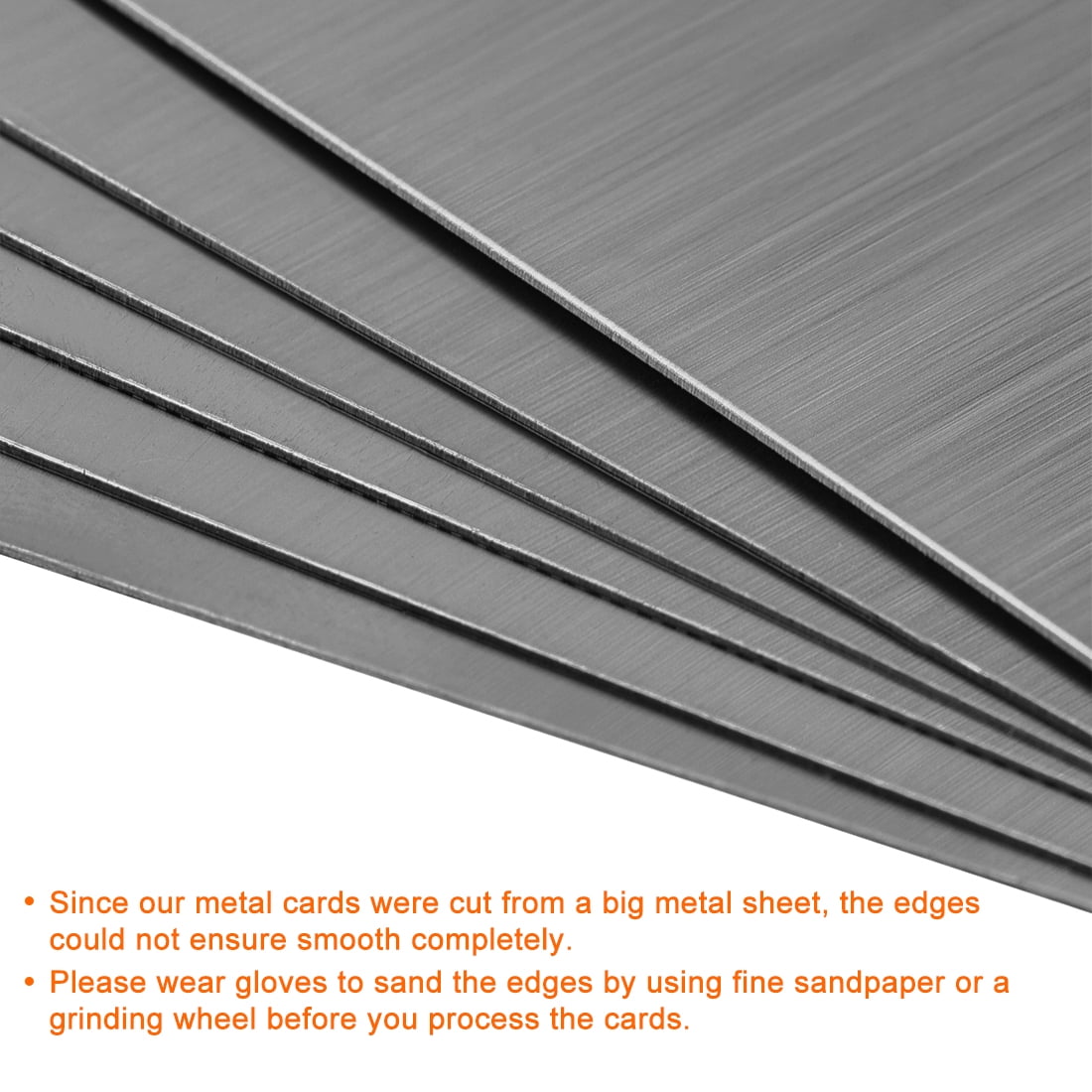 Unique Bargains Blank Metal Card Brushed 201 Stainless Steel Plates 80x50x0.4mm