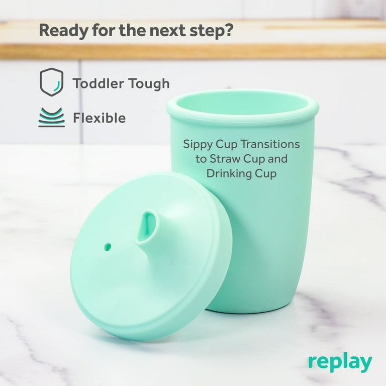 Re-Play Silicone Sippy Cups for Toddlers, 8 oz Kids Cups No Spill Cup Mint