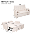 thumbnail image 2 of 61-Inch Convertible Sofa Bed with Reinforced Iron Frame & Side Storage Pockets – Space-Saving Adjustable Backrest for Apartments & Guest Rooms, 2 of 9