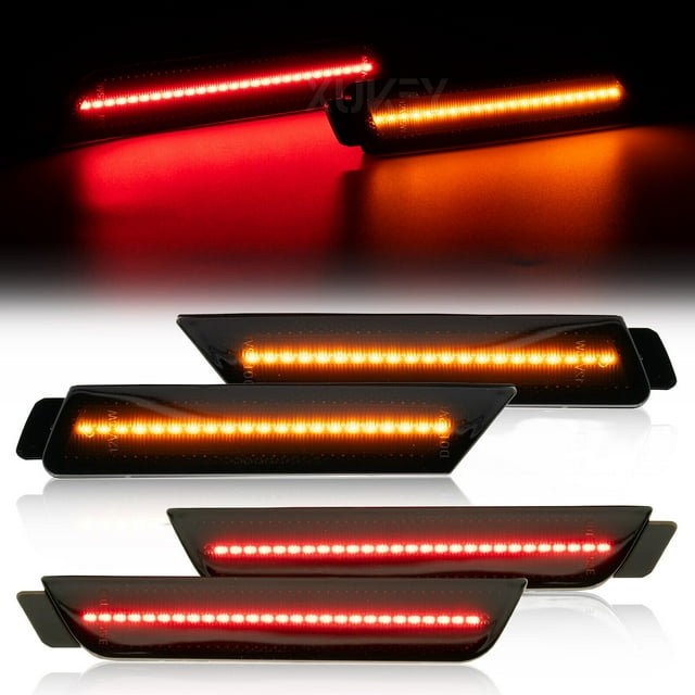 4x LED Blinker Front Rear Side marker Light Kit Amber Red for Chevy