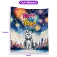 thumbnail image 5 of Happy New Year with British Shorthair Fireworks Holiday Xmas Winter 2025 Quilt Blanket Cat Lover Kitten Owner Gifts Cozy Comforter Throw Blanket - 00025, 5 of 5