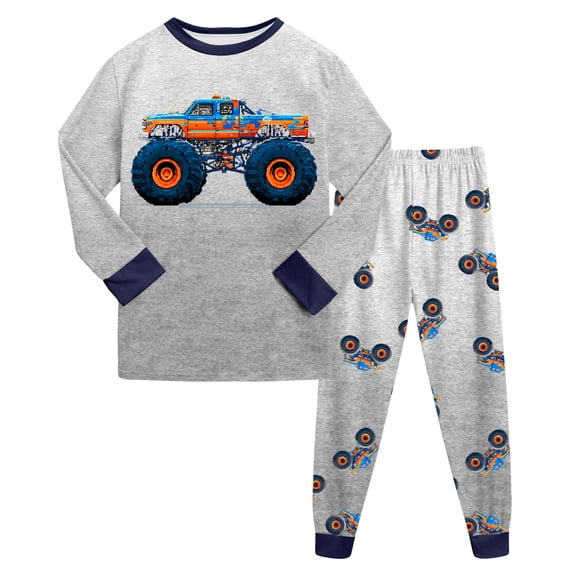 Toddler Boy Clothes Lounge Set Cute Firetruck Casual Long Sleeve T-Shirt and Matching Pants Clothing Set