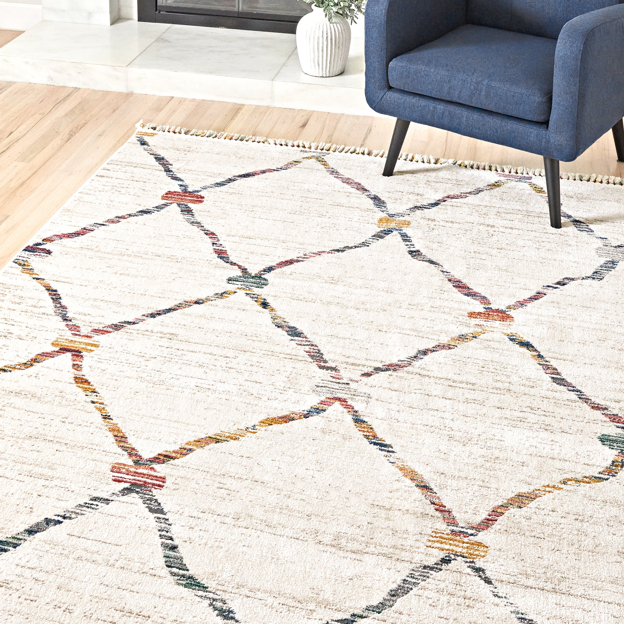 Gertmenian Amiens Dieppe Modern Geometric Cream Indoor Area Rug, 6x9