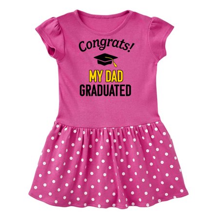 

Inktastic Congrats! My Dad Graduated with cap Gift Baby Girl Dress