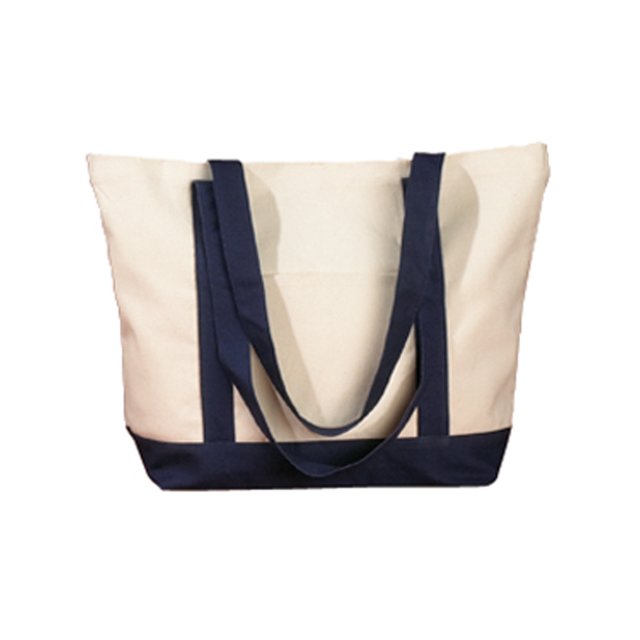 Tote náutico de lona NATURAL/ NAVY OS BAGborde BE004