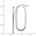thumbnail image 3 of 14K White Gold Polished & Satin 2mm Oval Hoop Earrings (37.89 X 15.08) Made In Peru tf1390w, 3 of 5
