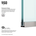 thumbnail image 6 of VIGO Zenith 34 in. W x 74 in. H Frameless Fixed Shower Screen Door in Stainless Steel with 3/8 in. (10mm) Clear Glass, 6 of 11
