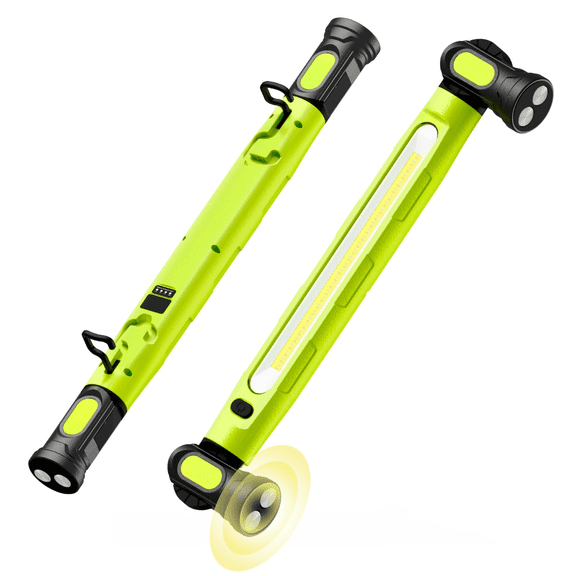 Hulmay Magnetic Work Light, 3000LM Bright LED Work Light, 5200mAh Rechargeable Under Hood Mechanic Light Bar for Garage, Workshop, Vehicle Inspection (1 Pack Green)