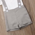 thumbnail image 6 of Newborn Baby Boys Polo Romper Tops Suspender Pants Button Gentleman Bow-Knot Outfits, 6 of 7