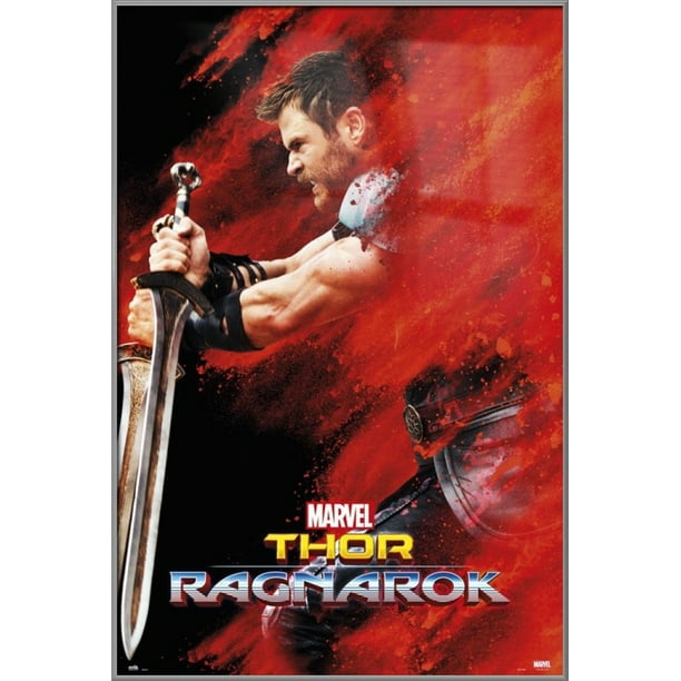 Thor Ragnarok Framed Marvel Movie Poster Regular Style Red Dust Size 24 X 36 Walmart Com Walmart Com