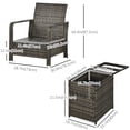thumbnail image 3 of Outsunny Patio Bistro Set PE Rattan Garden Sofa Set 3 Pieces Beige, 3 of 10